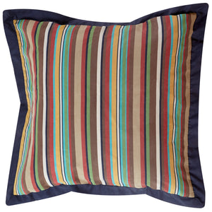 Hiend Accents Tammy Stripe Euro Sham - Enhance Your Bedroom Décor With Playful Design And Classic Warmth Gold,Navy,Red 100% Polyester Ws1919e2