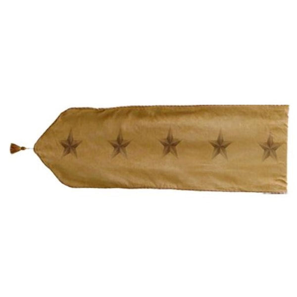 Hiend Accents Luxury Table Runner With Western Star Motif – Elegant Faux Suede Design For Stylish Dining Decor Tan 100% Polyester Ws2010r-lg-oc