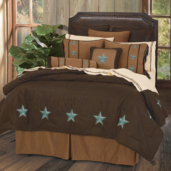 Hiend Accents Laredo Comforter Set - 5 Piece Luxury Ensemble For A Cozy Western-inspired Bedroom Retreat Turquoise,Brown Comforter ,Face, 100% Polyester,Back, 100% Cotton,Fill, 100% Polyester. Bed Skirt ,Skirt, 100% Polyester,Decking, 100% Polyester. Pillow Sham ,100% Polyester. Decorative Pillow ,100% Polyester. Ws2018-tw-tq