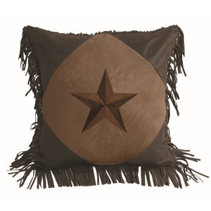Hiend Accents Laredo Diamond Shape Star Pillow - Luxurious Faux Suede Accent For Western-themed Home Décor Tan,Brown Shell, 100% Polyester,Fill, 100% Polyester Ws2018p5-os-dt