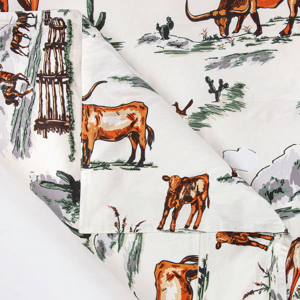 Hiend Accents Ranch Life Reversible Comforter Set - Embrace Rustic Charm With Vintage Cowboy Motifs And Warmth Duffle Bag Face And Back, 100% Cotton,Fill, 100% Polyester Ws2138-tw-df