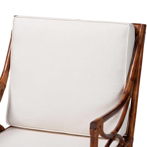 Baxton Studio Bali & Pari Handcrafted Rattan Accent Chair Woven Wicker Bohemian Seat for Coastal Living Rooms Marbled Tortoise Brown 24W x 25.6D x 35.6H WS241-Tortoise-Rattan-Cushion-AC