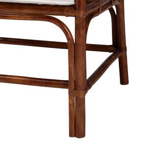 Baxton Studio Bali & Pari Handcrafted Rattan Accent Chair Woven Wicker Bohemian Seat for Coastal Living Rooms Marbled Tortoise Brown 24W x 25.6D x 35.6H WS241-Tortoise-Rattan-Cushion-AC