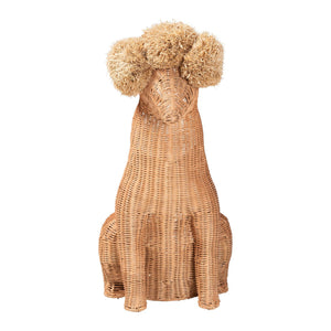 Bali & Pari Persis Handwoven Rattan Poodle Umbrella Holder Boho Coastal Entryway Accent