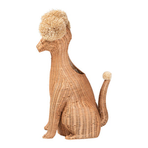 Bali & Pari Persis Handwoven Rattan Poodle Umbrella Holder Boho Coastal Entryway Accent