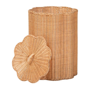 Bali & Pari Danilo Handwoven Rattan Hamper Lidded Wicker Storage for Bedroom Bath