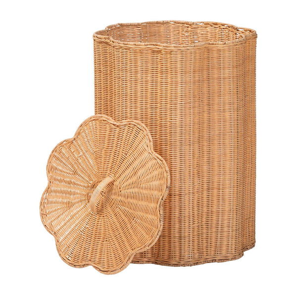 Bali & Pari Danilo Handwoven Rattan Hamper Lidded Wicker Storage for Bedroom Bath