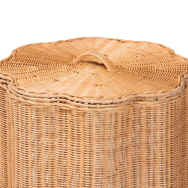 Bali & Pari Danilo Handwoven Rattan Hamper Lidded Wicker Storage for Bedroom Bath