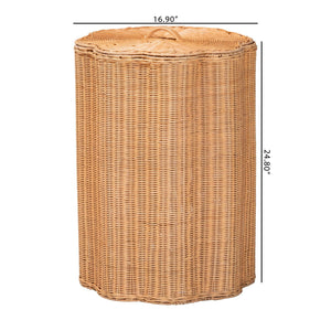 Bali & Pari Danilo Handwoven Rattan Hamper Lidded Wicker Storage for Bedroom Bath