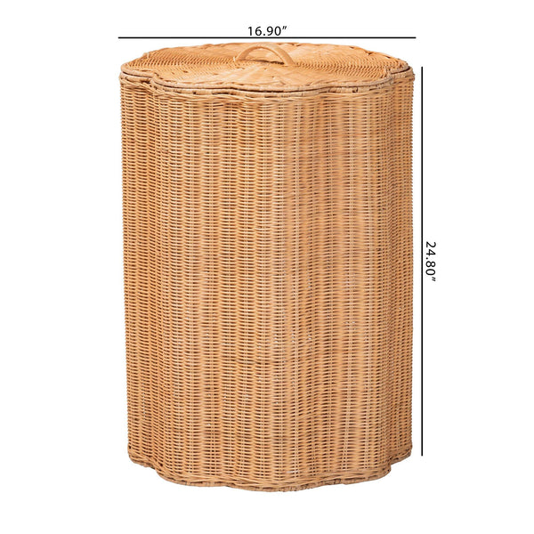 Bali & Pari Danilo Handwoven Rattan Hamper Lidded Wicker Storage for Bedroom Bath