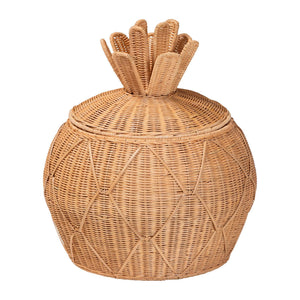 Bali & Pari Pelham Handwoven Rattan Hamper Boho Wicker Storage Basket for Laundry Room Decor