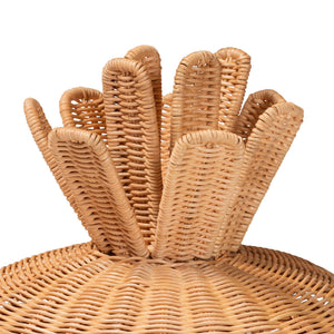 Bali & Pari Pelham Handwoven Rattan Hamper Boho Wicker Storage Basket for Laundry Room Decor