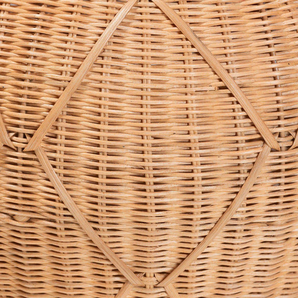 Bali & Pari Pelham Handwoven Rattan Hamper Boho Wicker Storage Basket for Laundry Room Decor