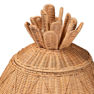 Bali & Pari Pelham Handwoven Rattan Hamper Boho Wicker Storage Basket for Laundry Room Decor