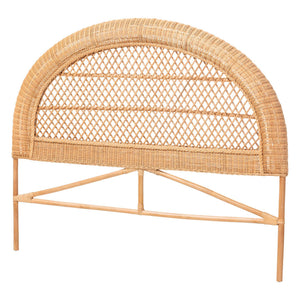 Baxton Studio Bali & Pari Harini Handwoven Natural Rattan King Headboard Freestanding Boho Coastal WS272-Honey Ada-Rattan-HB-King