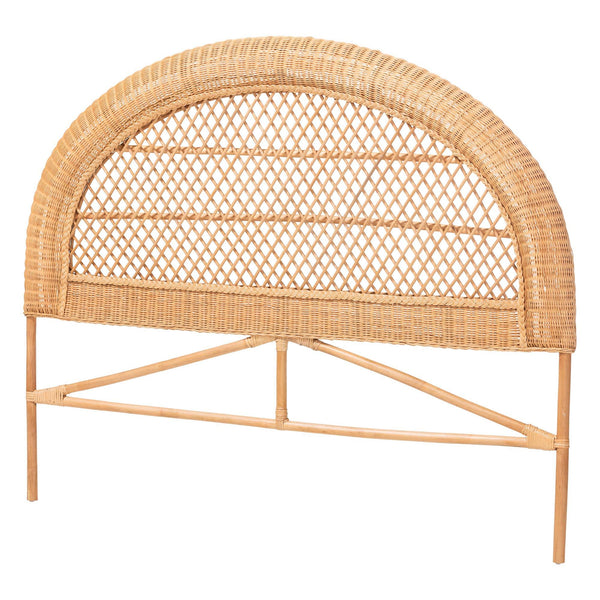 Baxton Studio Bali & Pari Harini Handwoven Natural Rattan King Headboard Freestanding Boho Coastal WS272-Honey Ada-Rattan-HB-King