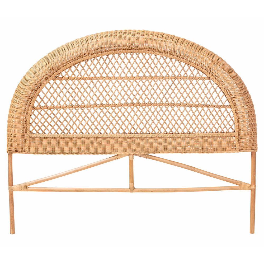Baxton Studio Bali & Pari Harini Handwoven Natural Rattan King Headboard Freestanding Boho Coastal WS272-Honey Ada-Rattan-HB-King
