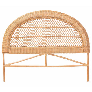Bali & Pari Harini Handwoven Natural Rattan King Headboard Freestanding Boho Coastal