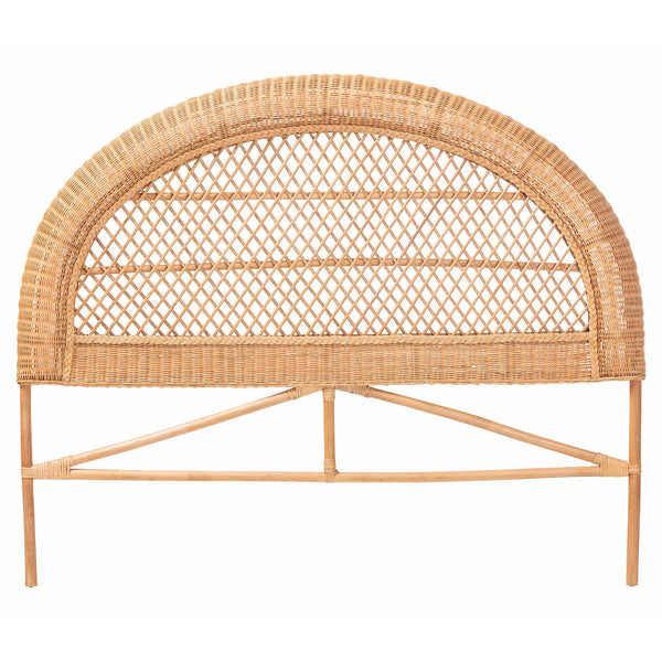 Bali & Pari Harini Handwoven Natural Rattan King Headboard Freestanding Boho Coastal