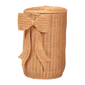 Baxton Studio Bali & Pari Creusa Handcrafted Rattan Laundry Basket Tall Bohemian Storage WS282-Honey Ada Rattan-Basket