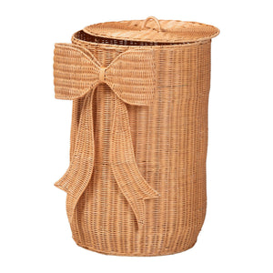 Bali & Pari Creusa Handcrafted Rattan Laundry Basket Tall Bohemian Storage