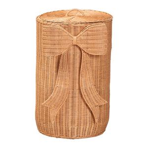 Bali & Pari Creusa Handcrafted Rattan Laundry Basket Tall Bohemian Storage