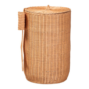 Bali & Pari Creusa Handcrafted Rattan Laundry Basket Tall Bohemian Storage
