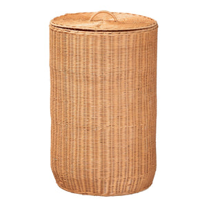 Bali & Pari Creusa Handcrafted Rattan Laundry Basket Tall Bohemian Storage