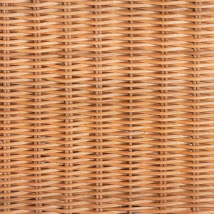 Bali & Pari Bulana Handcrafted Rattan Rolling Cart with Three Scalloped Shelves