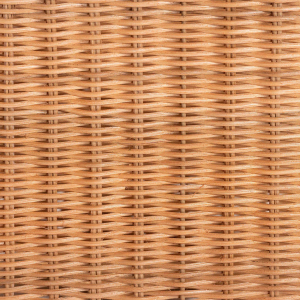 Bali & Pari Bulana Handcrafted Rattan Rolling Cart with Three Scalloped Shelves