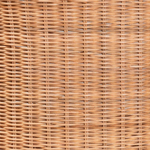 Bali & Pari Dorielle Handwoven Rattan Round Pedestal End Table with Open Shelves