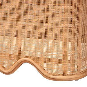 Bali & Pari Rivka Handcrafted Rattan Lift Top Storage Bench with Scalloped Skirt