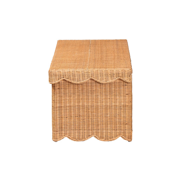Bali & Pari Yoselin Handcrafted Rattan Lift Top Storage Bench Boho Coastal Entryway