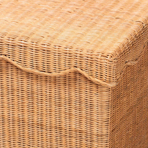 Bali & Pari Yoselin Handcrafted Rattan Lift Top Storage Bench Boho Coastal Entryway