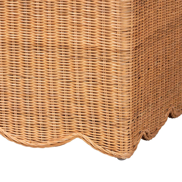 Bali & Pari Yoselin Handcrafted Rattan Lift Top Storage Bench Boho Coastal Entryway