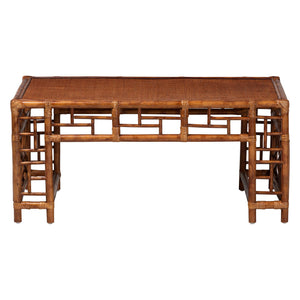 Bali & Pari Wahid Handcrafted Natural Rattan Coffee Table with Woven Tortoise Finish