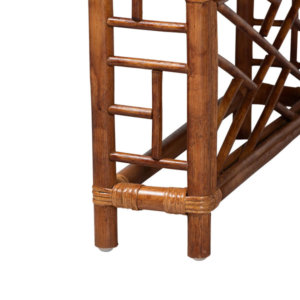 Bali & Pari Wahid Handcrafted Natural Rattan Coffee Table with Woven Tortoise Finish