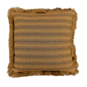 Hiend Accents Sw Matching Fringe Pillow - Elevate Your Decor With Luxurious Gold And Chocolate Geometric Design Tan  Ws3010p4b