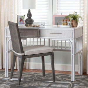 Bali & Pari Onella Handcrafted Natural Rattan Two Drawer Boho Coastal Writing Desk