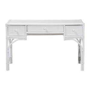 Bali & Pari Arben Handcrafted Rattan Writing Desk with Three Woven Drawers