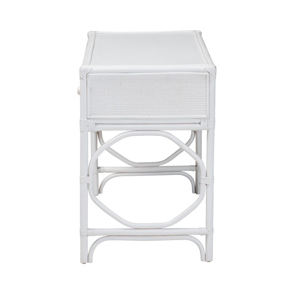 Bali & Pari Arben Handcrafted Rattan Writing Desk with Three Woven Drawers