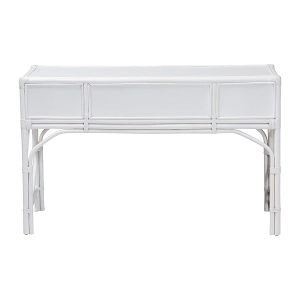 Bali & Pari Arben Handcrafted Rattan Writing Desk with Three Woven Drawers