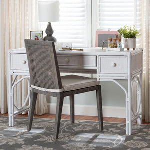 Bali & Pari Arben Handcrafted Rattan Writing Desk with Three Woven Drawers