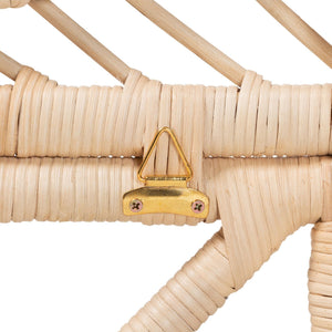 Bali & Pari Lolita Handcrafted Rattan Twin Headboard with Sculptural Leaf Openwork