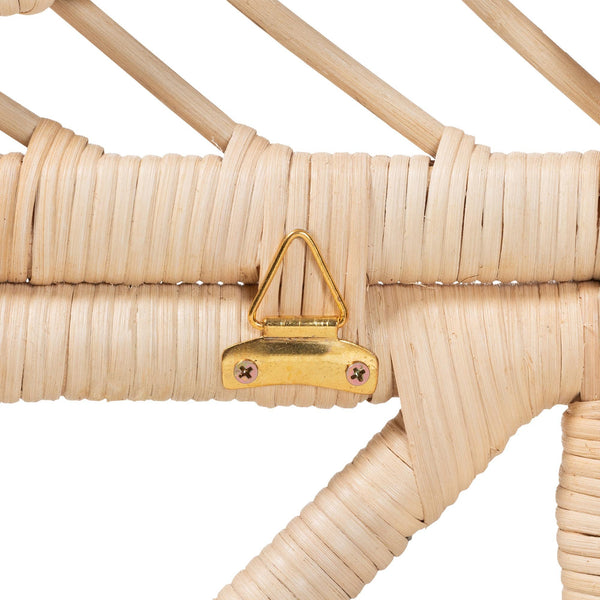 Bali & Pari Lolita Handcrafted Rattan Twin Headboard with Sculptural Leaf Openwork