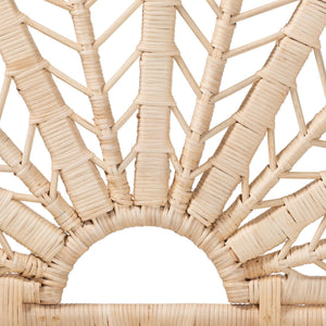 Bali & Pari Lolita Handcrafted Rattan Twin Headboard with Sculptural Leaf Openwork