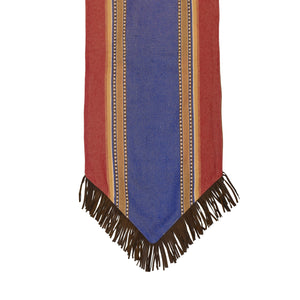 Hiend Accents Denim Table Runner - Elevate Your Dining With Rustic Charm And Fringe Detail For Any Occasion Blue,Red,Tan  Ws3079r