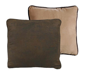 Hiend Accents Barbwire Euro Sham - Rustic Faux Suede And Leather Bedding Accent For Stylish Western Décor Brown 100% Polyester Ws3185es-os-lt