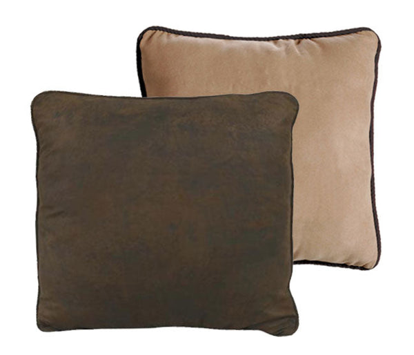 Hiend Accents Barbwire Euro Sham - Rustic Faux Suede And Leather Bedding Accent For Stylish Western Décor Brown 100% Polyester Ws3185es-os-lt