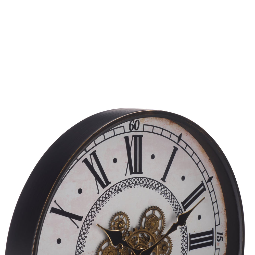 Safavieh Worthington Roman Numeral Gear Wall Clock With Tempered Glass Face For Modern Decor WS360102